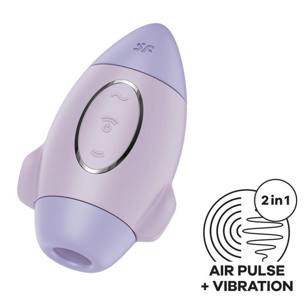 SATISFYER Mission Control Clit Sucker and Vibrator Violet