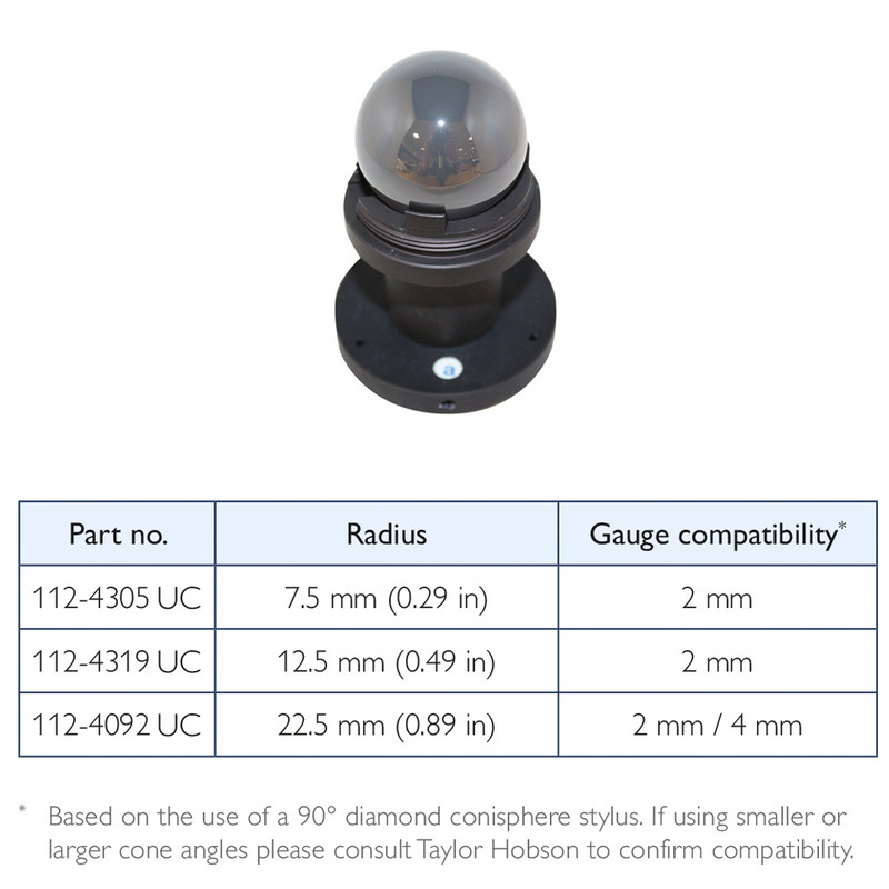 Standard Ball Styli (Talymin 4, 5 & 6 Gauges)