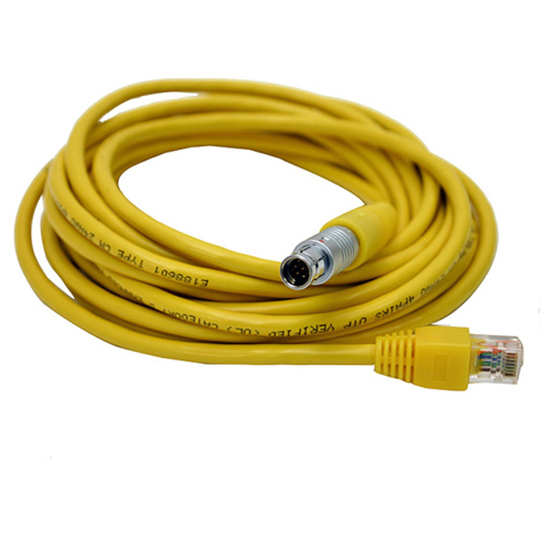 CABLE, ETHERNET CAT6A SHIELDED STANDARD W 8-PIN FISCHER, YELLOW, 5 METER