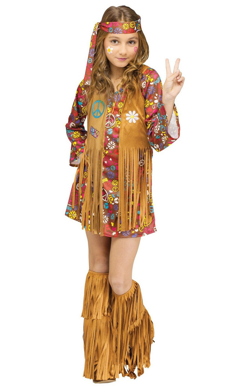 Costume hippie de paix pour femme - Habillage vestimentaire