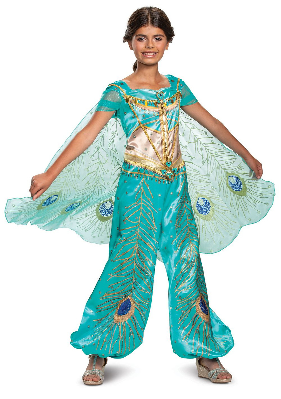 Costume de la Princesse Jasmine de Disney Aladdin pour enfants, combinaison  bleue, choix de tailles