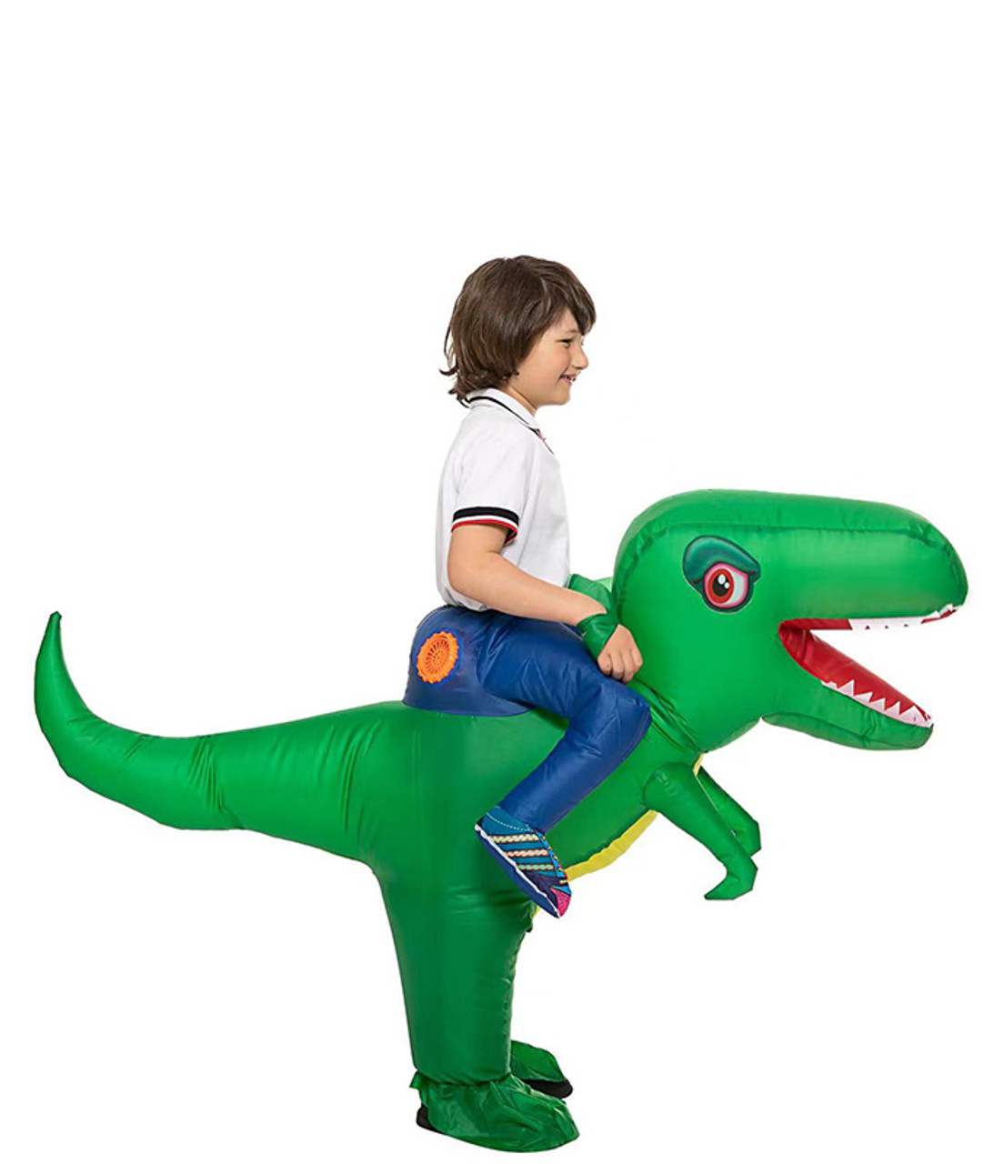 Costume dinosaure gonflable t rex vert