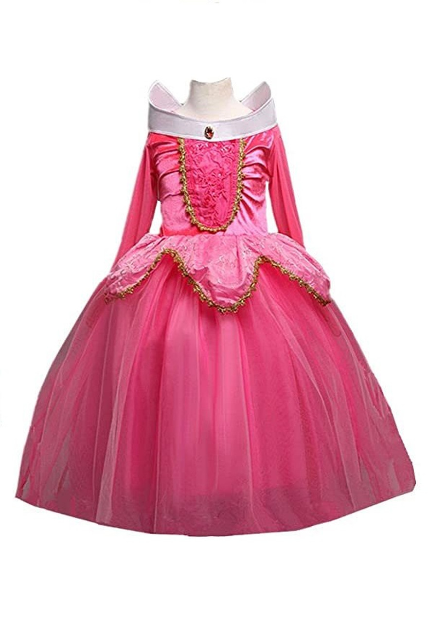 Robe de princesse aurore rose pour enfants, déguisement de noël, la belle  au bois dormant, Costume de carnaval pour filles, nouvelle collection