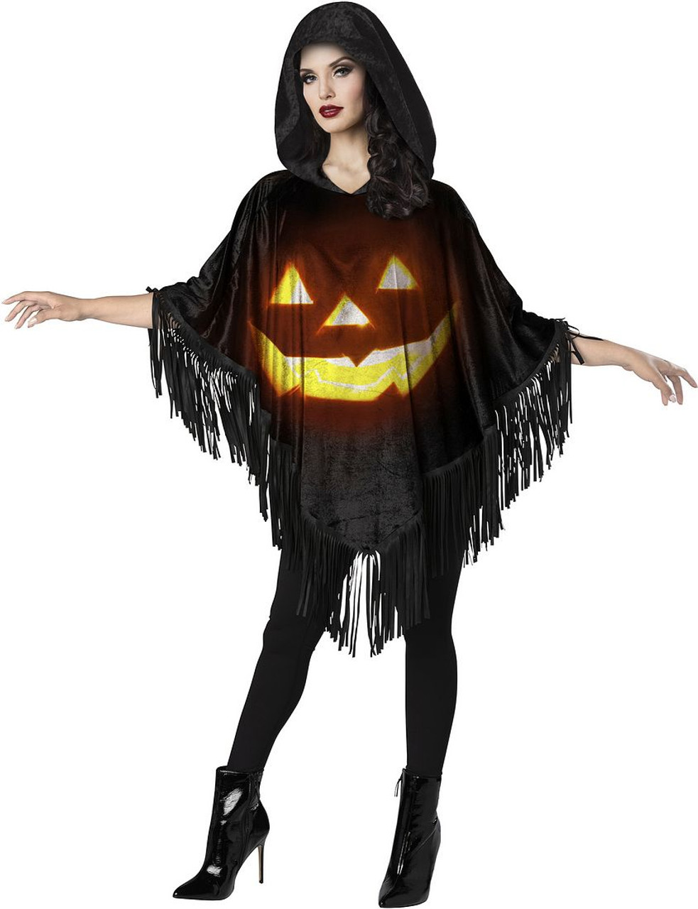 Déguisement Poncho Citrouille Femme Halloween