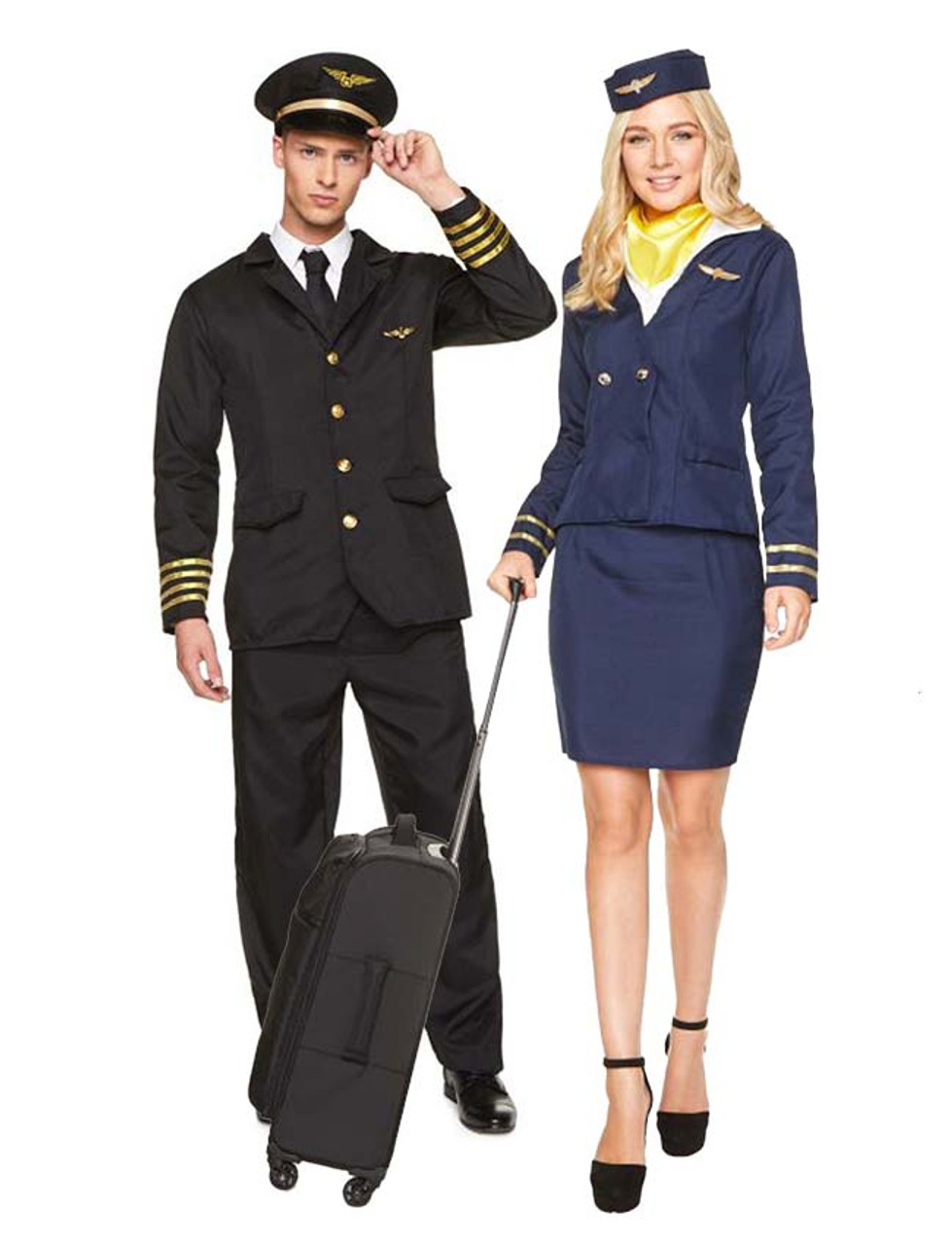 Couple pilote et hôtesse de l'air