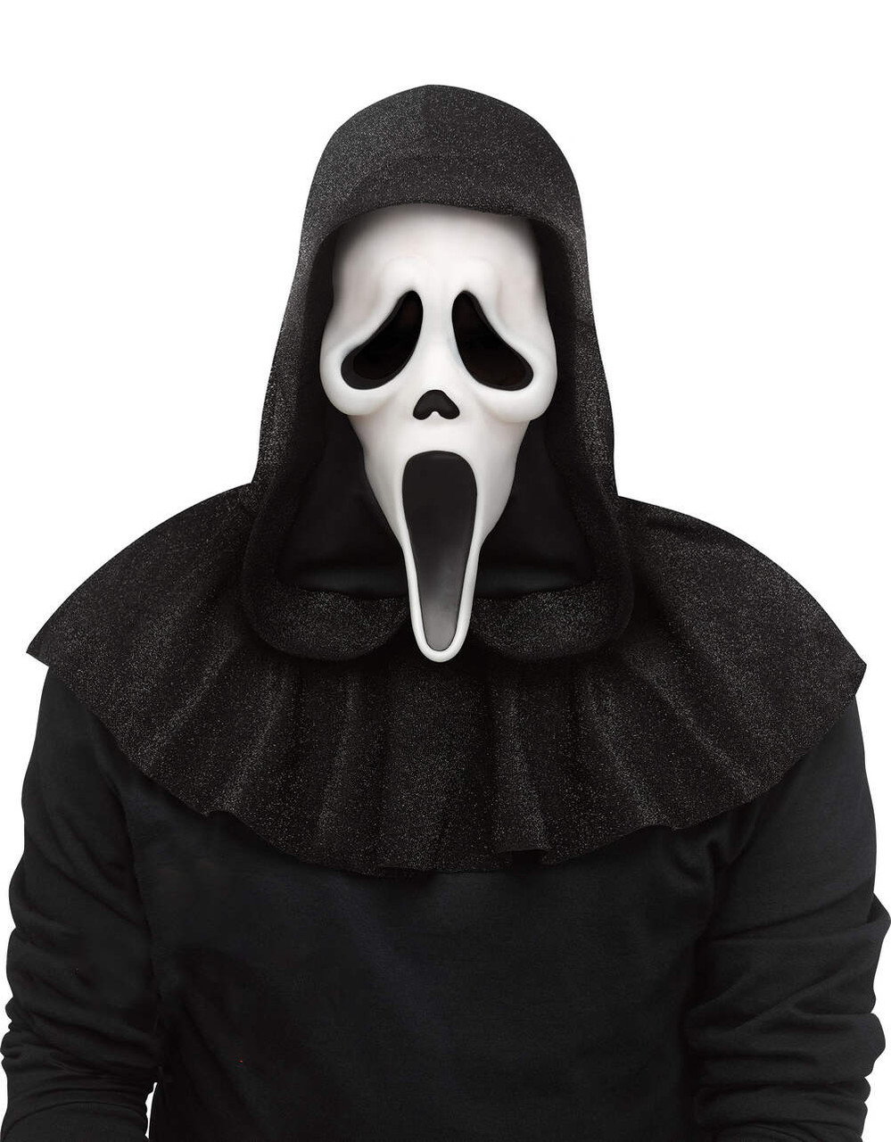 Masque Capuche Scream Mask Halloween Nightmare Cosplay Déguisement / Blanc  Noir