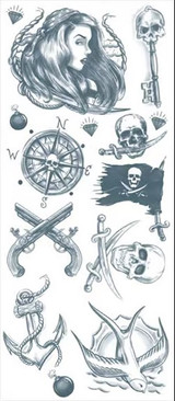 Pirate Buccaneer Transfer Tattoo