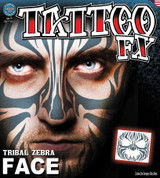 Tribal Zebra Visage Tattoo