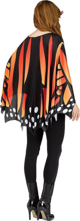 Deguisement Poncho Papillon Monarque Orange pour Femme - image arriere