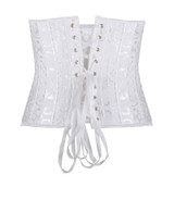 Corset Moulant en Satin Blanc à Laçage