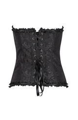 Corset Bustier Noir en Brocart