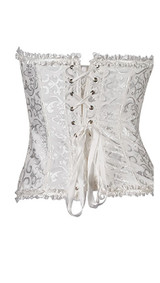 Corset Bustier Blanc en Brocart