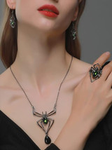 Set de bijoux araignée avec pierres Vertes et Noires