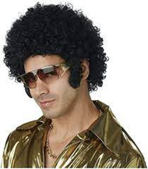 Afro Black Wig with Chops