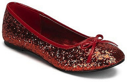 Chaussures Rouge Glitter plat étoile