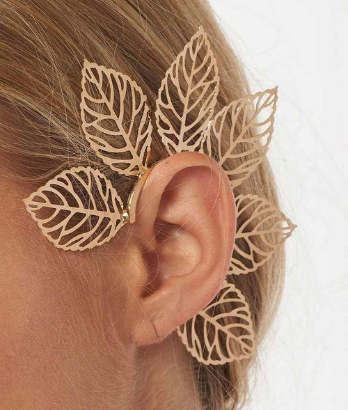 Bijou pour Oreille Feuilles Dorées