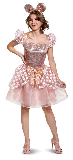 Costume pour Adulte Minnie Mouse Or Rose
