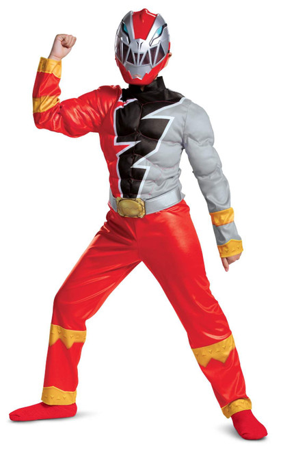Costume de Ranger Rouge Dino Fury Muscle Pour Enfants