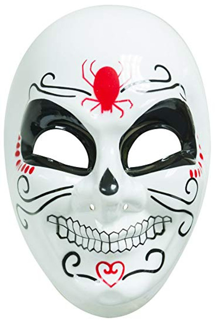 Masque du Jour des Morts Rouge et Noir