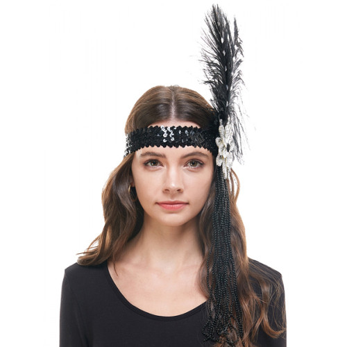 Bandeau Flapper Plumes & Perle