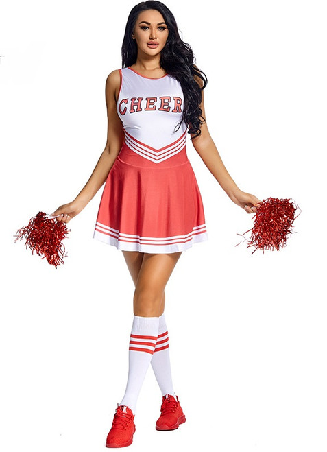 Uniforme de pom-pom girl - Costume High School Musical - Avec pompons :  : Mode