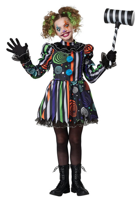 Costume de Clown Cauchemar Fluo pour Filles