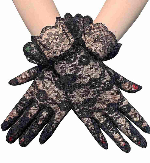 Gants en Dentelle Noire