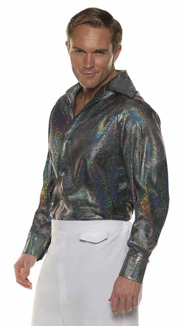 Costume Chemise Disco Multicolore Noire pour Hommes