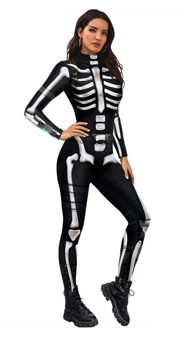 Costume Skinsuit Squelette pour Femme