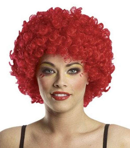 Perruque Afro Clown Rouge