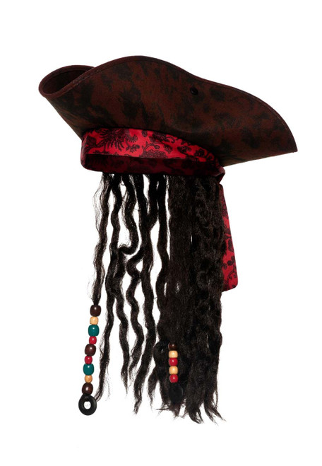 Le Chapeau de Pirate Marron avec Dreadlocks