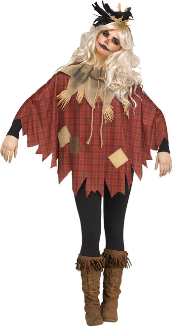 Poncho Scary Scarecrow Femme