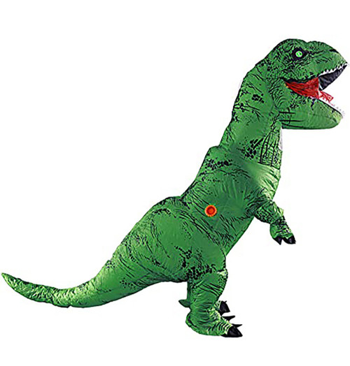 Costume gonflable de dinosaure T-Rex vert pour enfants