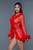 Short Length Soft Tulle Red Mesh Robe