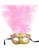 Masque Venetien Rose et Or avec Plumes