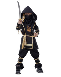 COSTUME NINJA NOIR ET OR