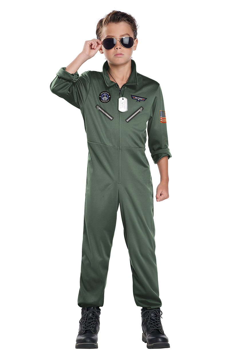 Uniformes d'Aviation Cosplay pour Enfant, Costumes d'Halloween