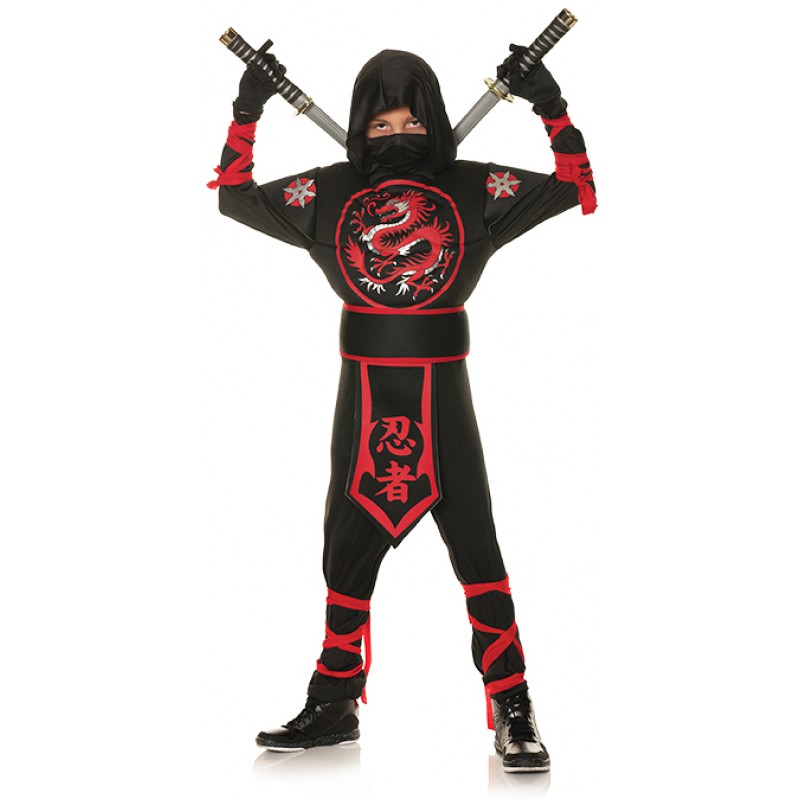 Déguisement de ninja + accessoires - noir/rouge - Kiabi - 18.20€