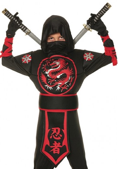 Déguisement de ninja - noir/rouge - Kiabi - 14.00€