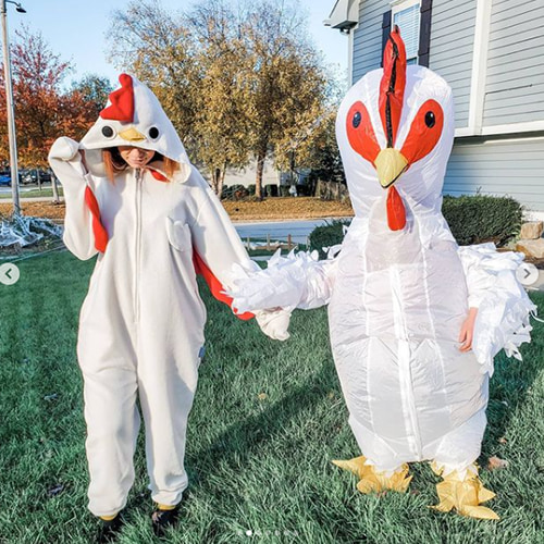  Costume de Couple Gonflable Poulet