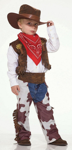 Costume barbie cow boy avec chapeau et perruque - deguisement halloween  fille