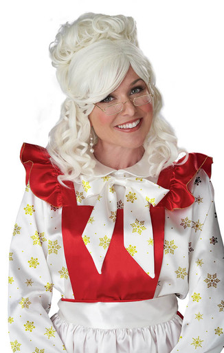 Rubies Vieux Femme Grand-Mère Mrs. Claus Gris Chignon Perruque Halloween  Costume