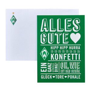 Glückwunschkarte Konfetti mit weißer Schrift