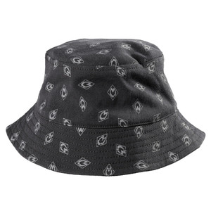 Schwarzer Sonnenhut mit vielen hellgrauen Rauten