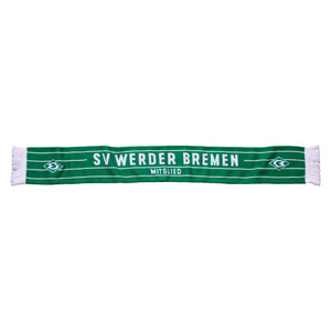 weißer Schriftzug "SV Werder Bremen Mitglied"