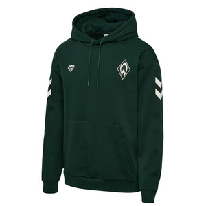 dunkelgrüner Hoodie mit weißem hummel-Logo dunkelgrüner Hoodie mit weißem hummel-Logo