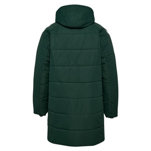 dunkelgrüne Stadionjacke mit Kapuze von hinten