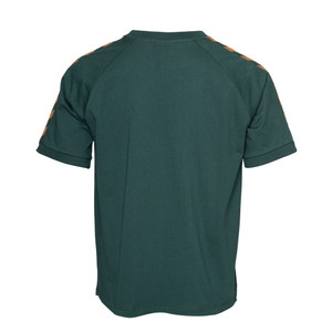 Dunkelgrünes T-Shirt aus der Third-Kollektion mit kupferfarbenen Details