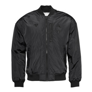 schwarze Baseballjacke mit schwarzer Raute