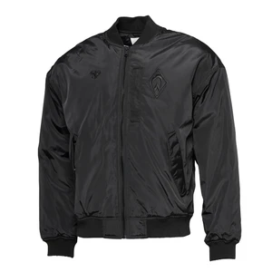 schwarze Baseballjacke von der Seite